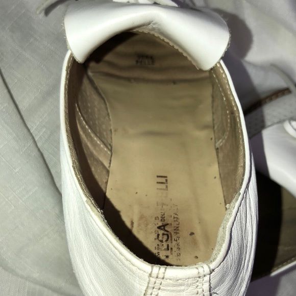 Leather White Fringe Lace Loafers 38 - Picture 6 of 8